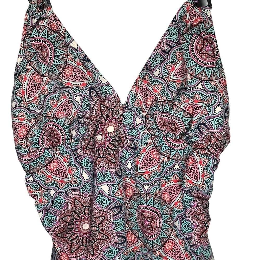 Love Your Assets Spanx Paisley Floral Multicolor Swimsuit Size Large - Picture 11 of 11